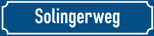 Straßenschild Solingerweg