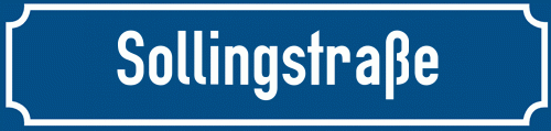 Straßenschild Sollingstraße zum kostenlosen Download