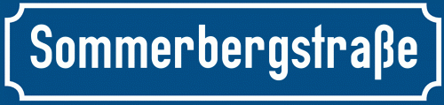 Straßenschild Sommerbergstraße zum kostenlosen Download