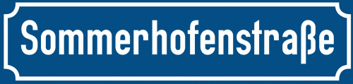 Straßenschild Sommerhofenstraße