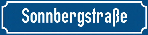 Straßenschild Sonnbergstraße zum kostenlosen Download