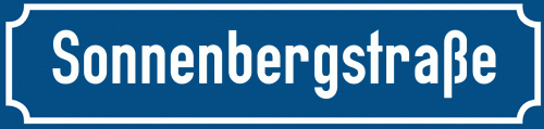 Straßenschild Sonnenbergstraße zum kostenlosen Download