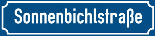 Straßenschild Sonnenbichlstraße zum kostenlosen Download