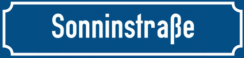 Straßenschild Sonninstraße zum kostenlosen Download