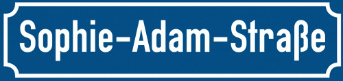 Straßenschild Sophie-Adam-Straße
