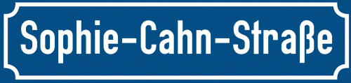Straßenschild Sophie-Cahn-Straße