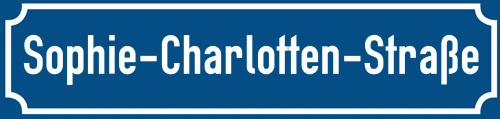 Straßenschild Sophie-Charlotten-Straße zum kostenlosen Download