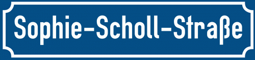 Straßenschild Sophie-Scholl-Straße
