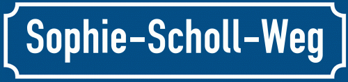 Straßenschild Sophie-Scholl-Weg