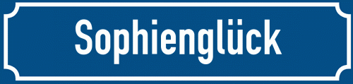 Straßenschild Sophienglück zum kostenlosen Download