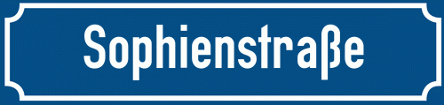 Straßenschild Sophienstraße zum kostenlosen Download