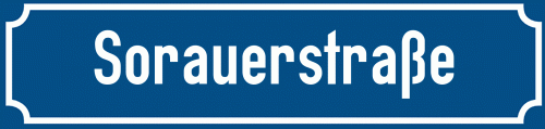 Straßenschild Sorauerstraße zum kostenlosen Download