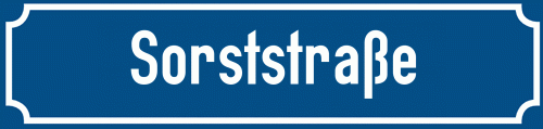 Straßenschild Sorststraße zum kostenlosen Download