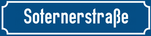 Straßenschild Soternerstraße