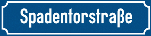 Straßenschild Spadentorstraße zum kostenlosen Download
