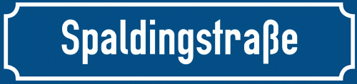 Straßenschild Spaldingstraße