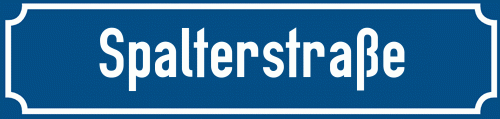 Straßenschild Spalterstraße zum kostenlosen Download