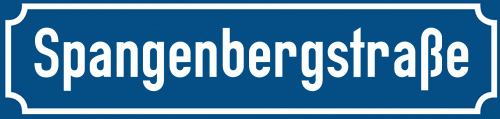 Straßenschild Spangenbergstraße zum kostenlosen Download