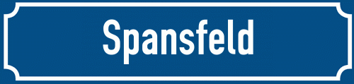 Straßenschild Spansfeld