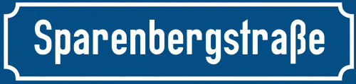 Straßenschild Sparenbergstraße zum kostenlosen Download