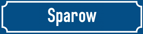 Straßenschild Sparow