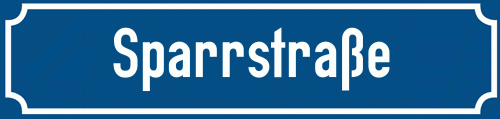 Straßenschild Sparrstraße zum kostenlosen Download