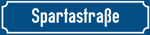 Straßenschild Spartastraße
