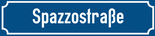 Straßenschild Spazzostraße