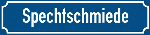 Straßenschild Spechtschmiede zum kostenlosen Download