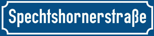 Straßenschild Spechtshornerstraße