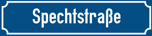 Straßenschild Spechtstraße zum kostenlosen Download