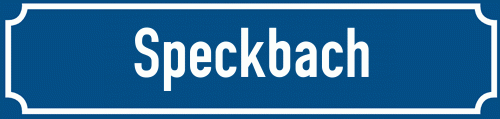 Straßenschild Speckbach