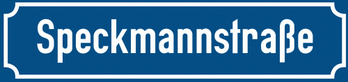 Straßenschild Speckmannstraße zum kostenlosen Download