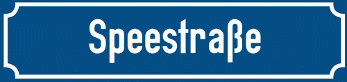Straßenschild Speestraße