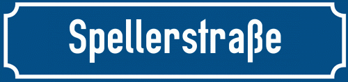 Straßenschild Spellerstraße