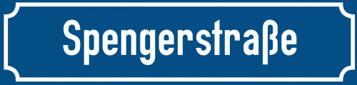 Straßenschild Spengerstraße