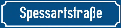 Straßenschild Spessartstraße zum kostenlosen Download