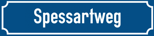 Straßenschild Spessartweg