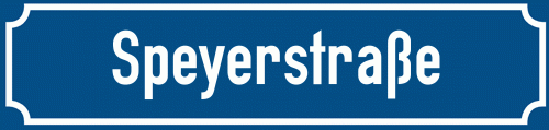 Straßenschild Speyerstraße zum kostenlosen Download