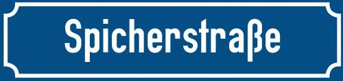 Straßenschild Spicherstraße