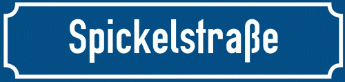 Straßenschild Spickelstraße