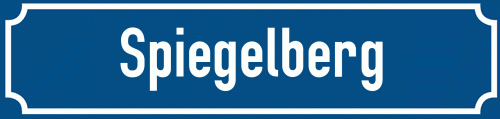 Straßenschild Spiegelberg