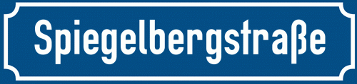 Straßenschild Spiegelbergstraße