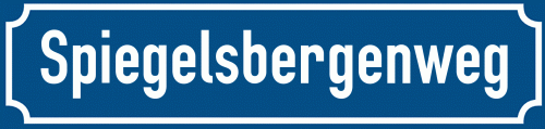 Straßenschild Spiegelsbergenweg