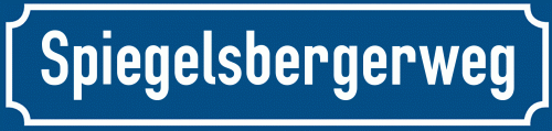 Straßenschild Spiegelsbergerweg