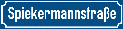 Straßenschild Spiekermannstraße zum kostenlosen Download