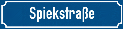 Straßenschild Spiekstraße