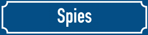 Straßenschild Spies