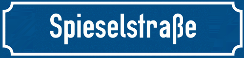Straßenschild Spieselstraße
