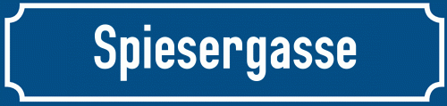 Straßenschild Spiesergasse zum kostenlosen Download